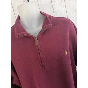 Men's Polo Ralph Lauren Quarter Zip Pullover Burgundy Size 1XB